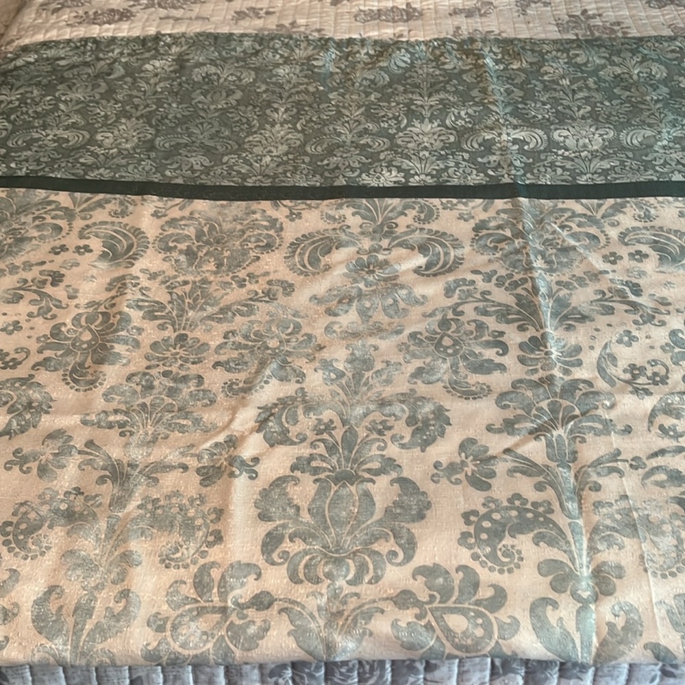 Bacova fabric paisley, floral shower curtain, size: 70”x72”, color: light green